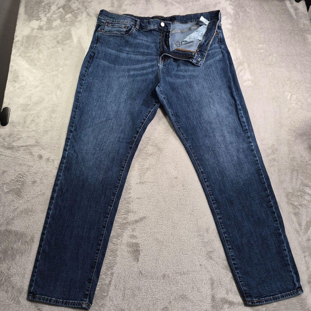 Lucky Brand Jeans Mens 42x34 Blue Med Wash Straight Stretch Denim Big Tall